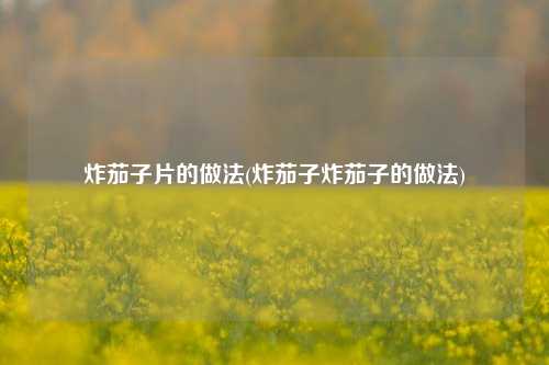 炸茄子片的做法(炸茄子炸茄子的做法)