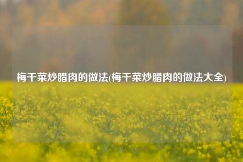 梅干菜炒腊肉的做法(梅干菜炒腊肉的做法大全)